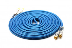  cabo rca prime plug metal 5mm transp azul 5m svart - 0737 