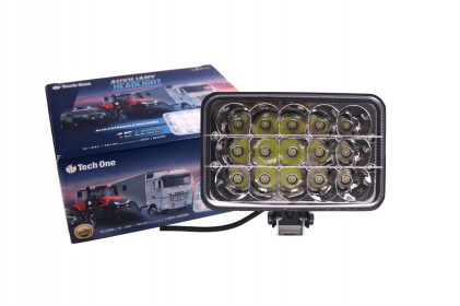  farol auxiliar de led 12/24v 6000k 15 leds retangular - 1843 