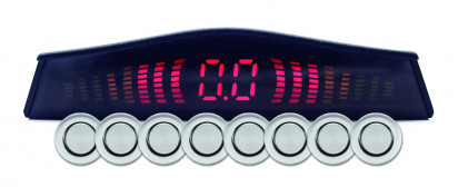  sensor de estacionamento frontal e traseiro 8 pontas preto foscotech one - 2860 