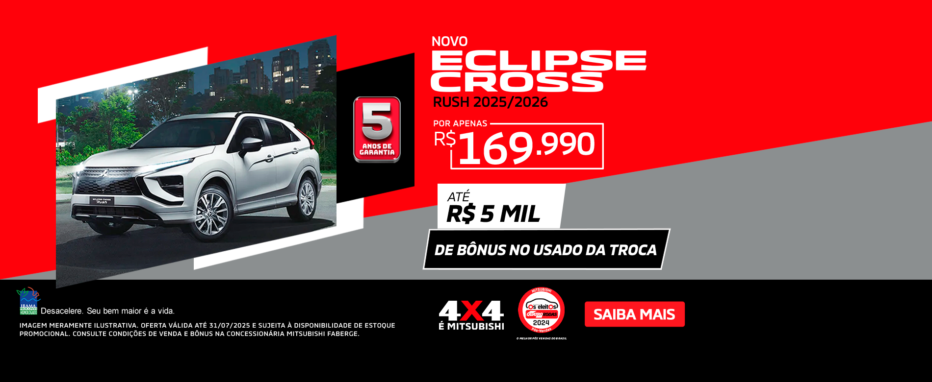 ECLIPSE CROSS RUSH - OFERTA JULHO