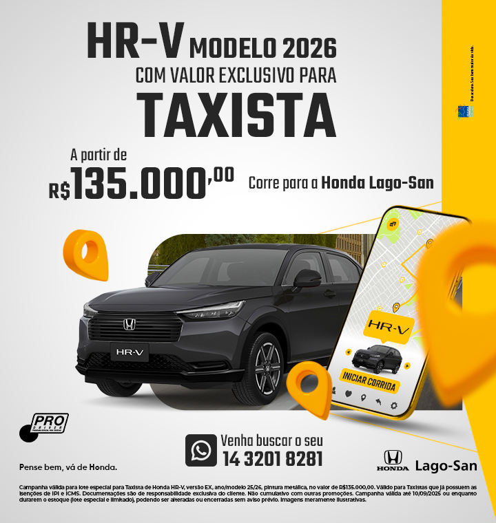HR-V 2026 Taxi Agosto
