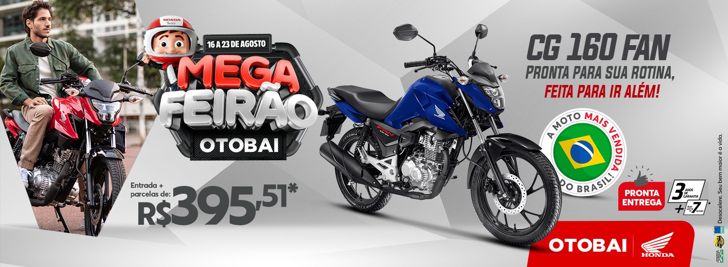 banner MEGA FEIRÃO - CG 160 FAN