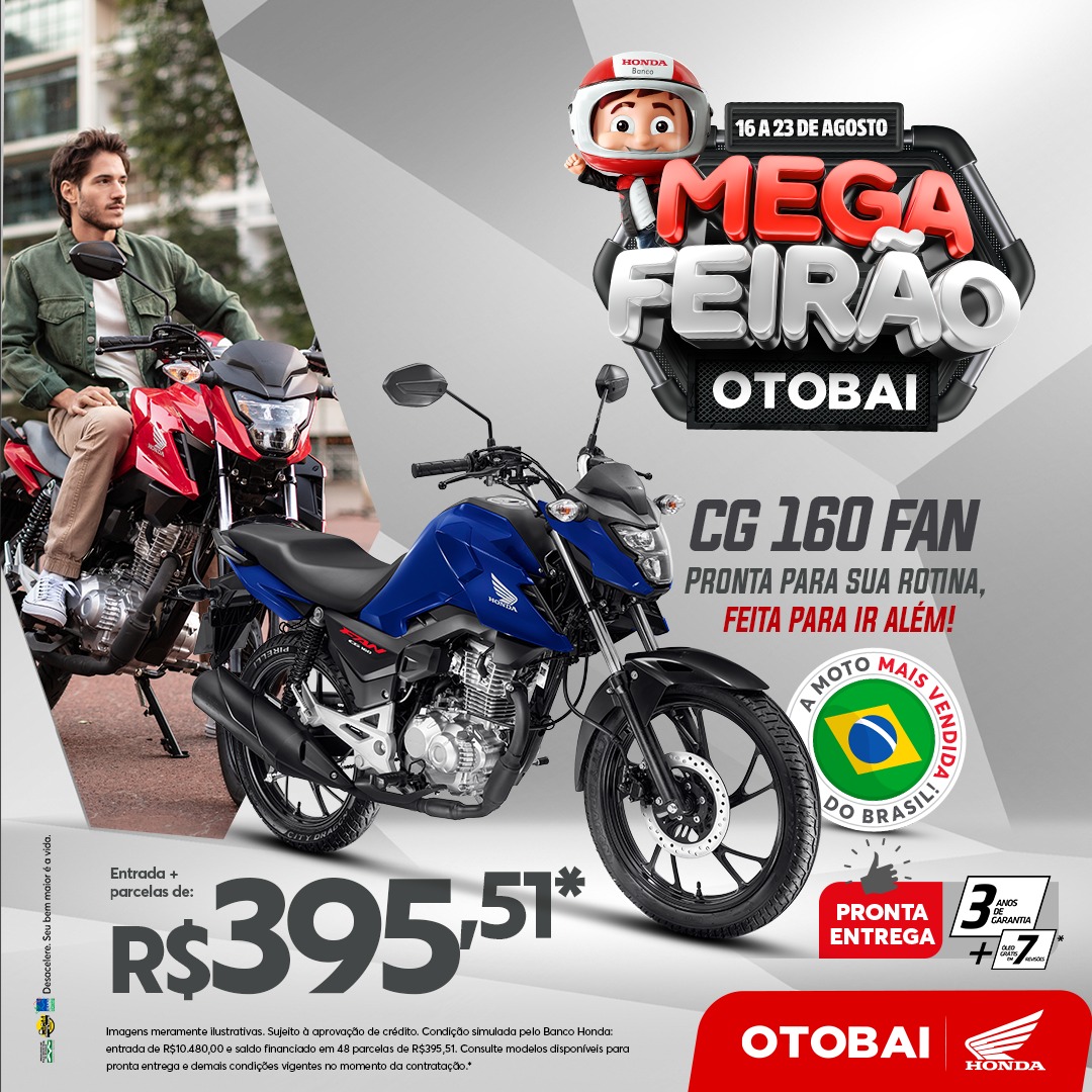 banner MEGA FEIRÃO - CG 160 FAN