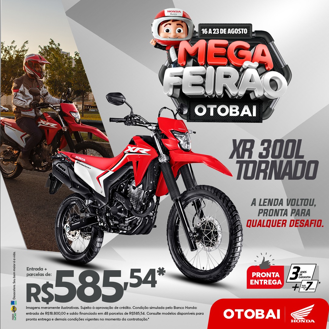 banner MEGA FEIRÃO - XR 300L TORNADO