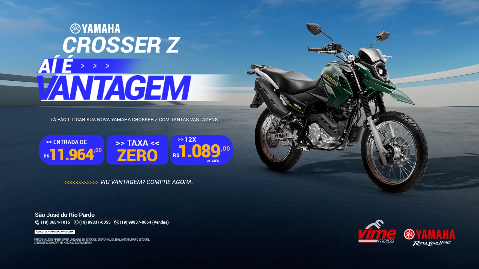 banner crosser z 2025 taxa zero