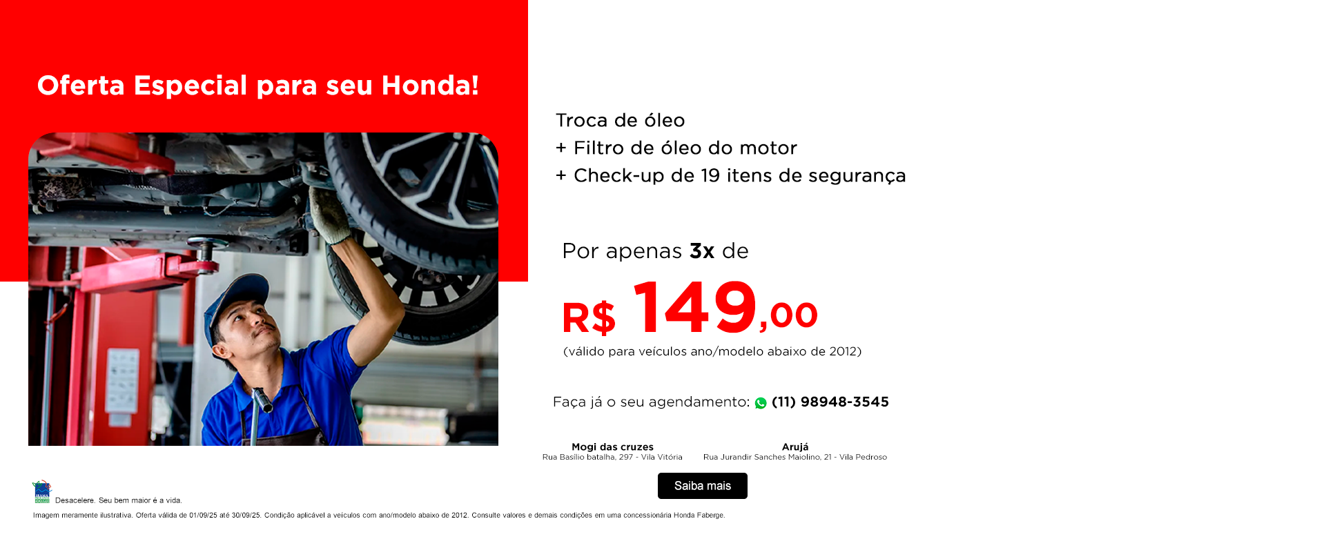 Troca de óleo - Setembro