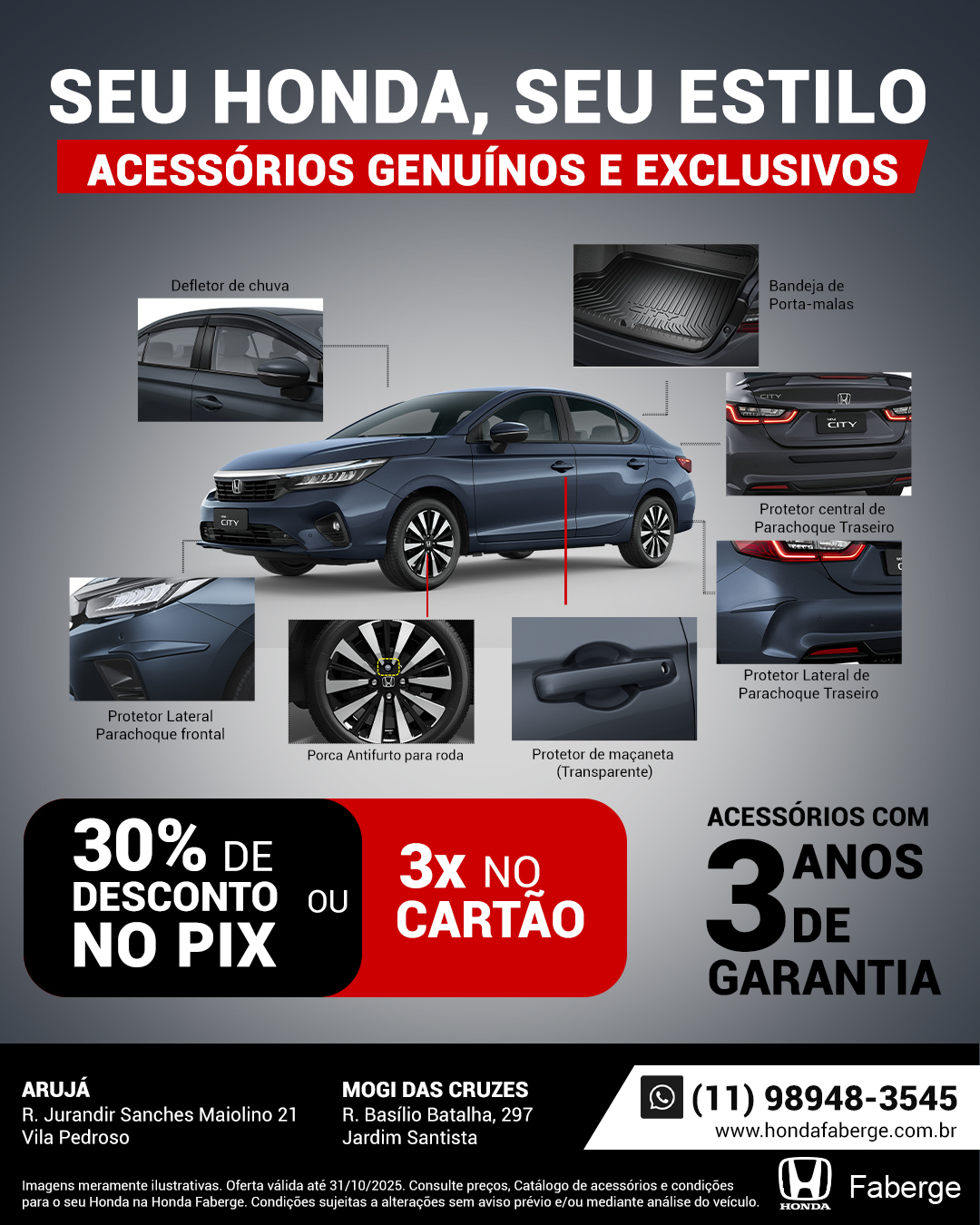 ACESSÓRIOS GENUÍNOS CITY - OUTUBRO