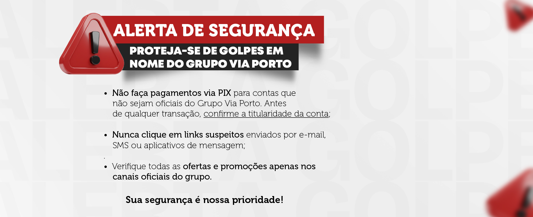 banner alerta de segurança