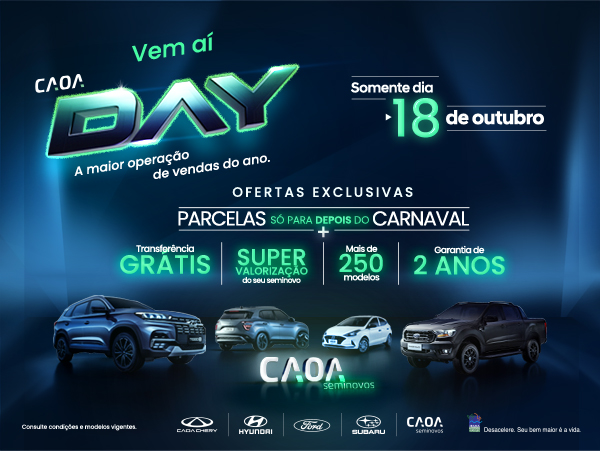 CAOA DAY - A MAIOR OPORTUNIDADE DO ANO CHEGOU!