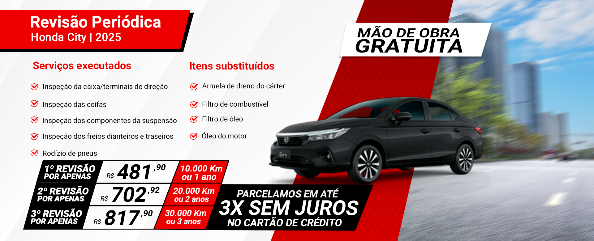 REVISÃO - HONDA CITY 2025 - OFERTA