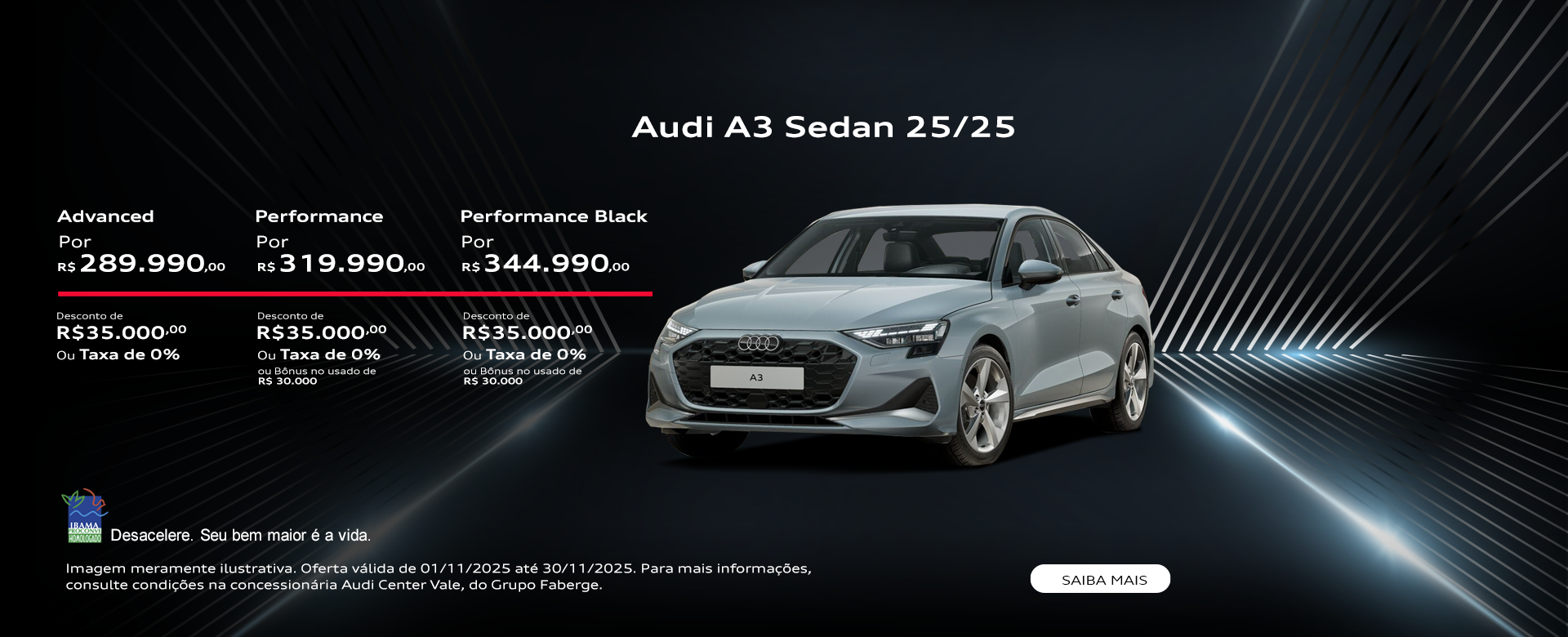 AUDI A3 SEDAN - NOVEMBRO
