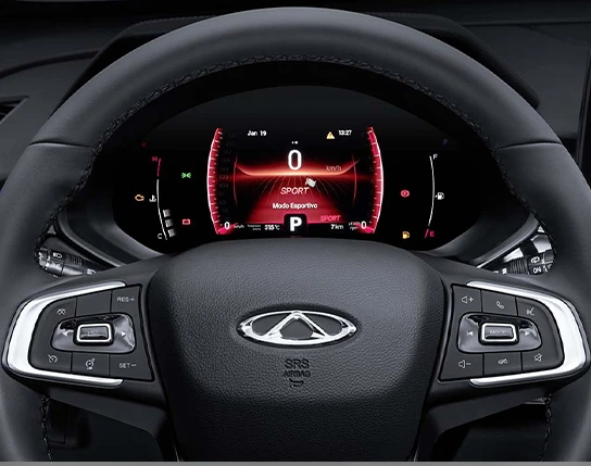 Painel digital LCD de 7” colorido.